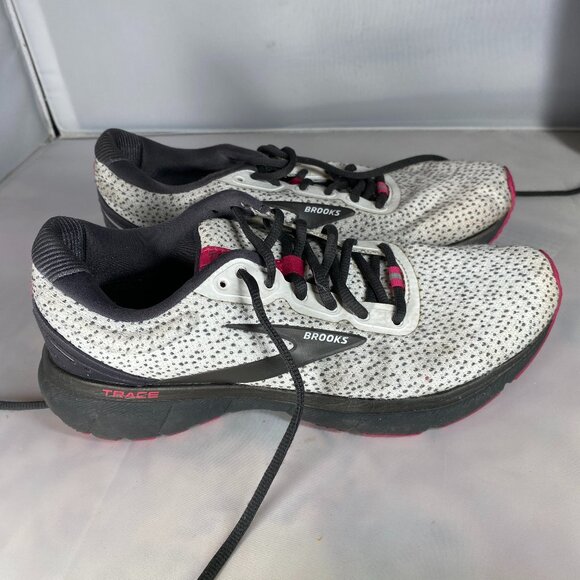 Brooks Womens Trace Running Shoe White, Black And Pink - Picture 1 of 6